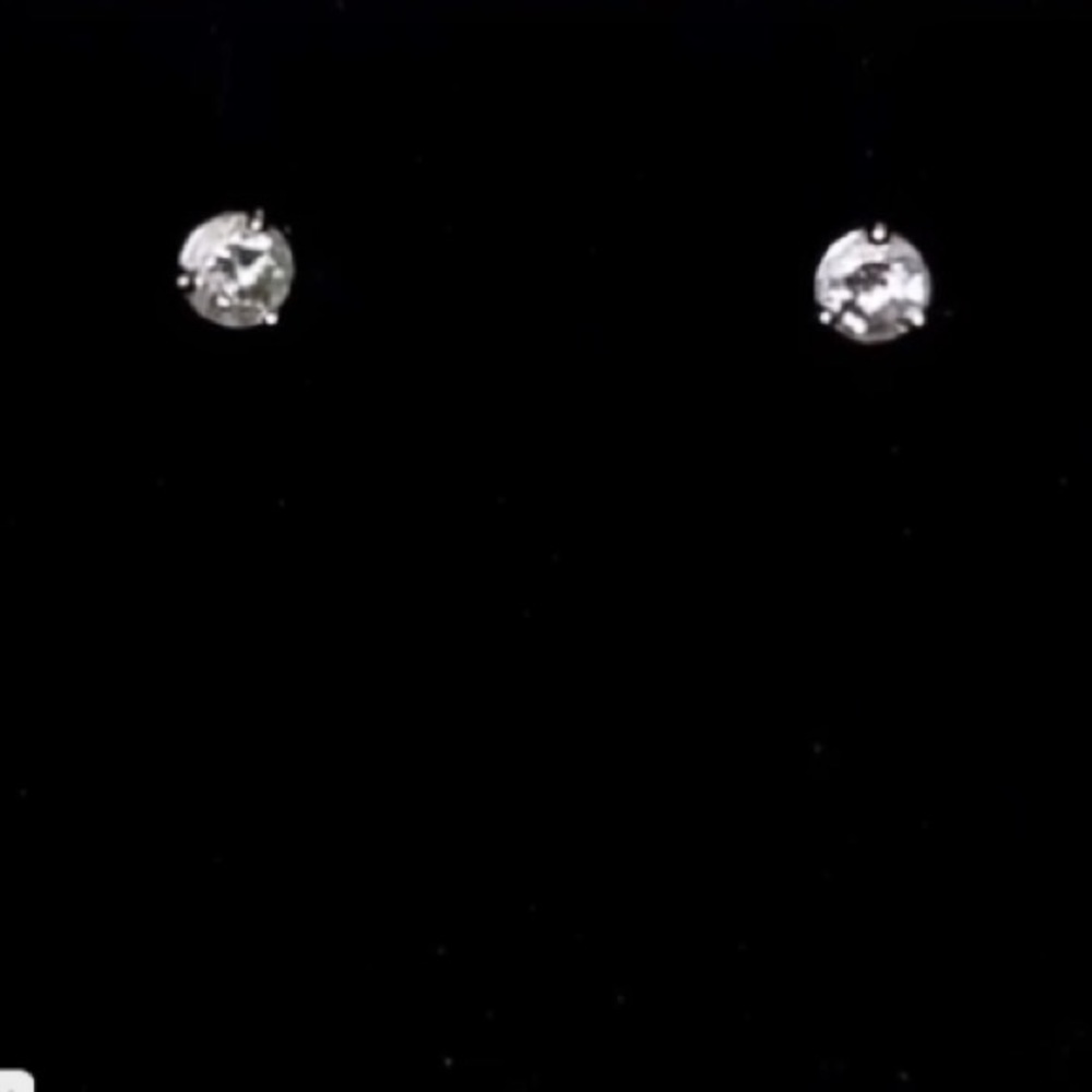 Solitaire natural diamond stud earrings set 0.42 TCW